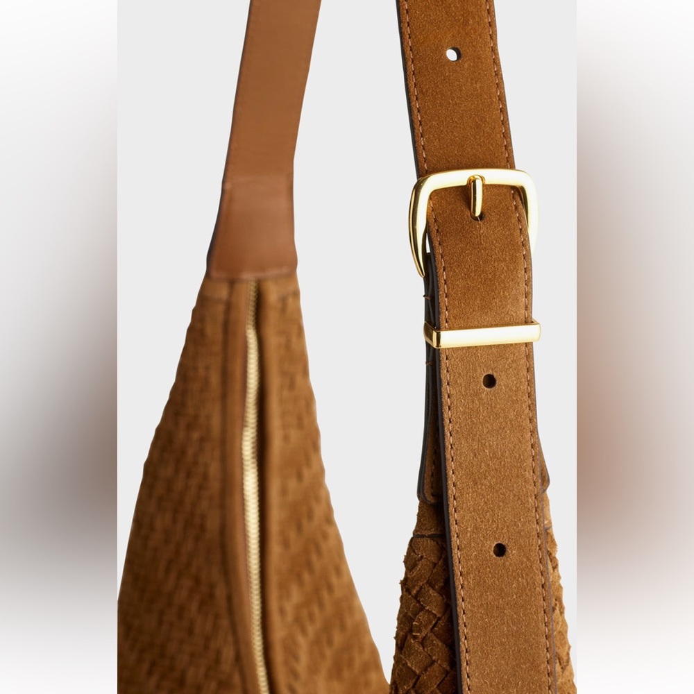 Madewell Woven Hobo Crossbody Bag in Cognac Brown - Picture 3 of 4